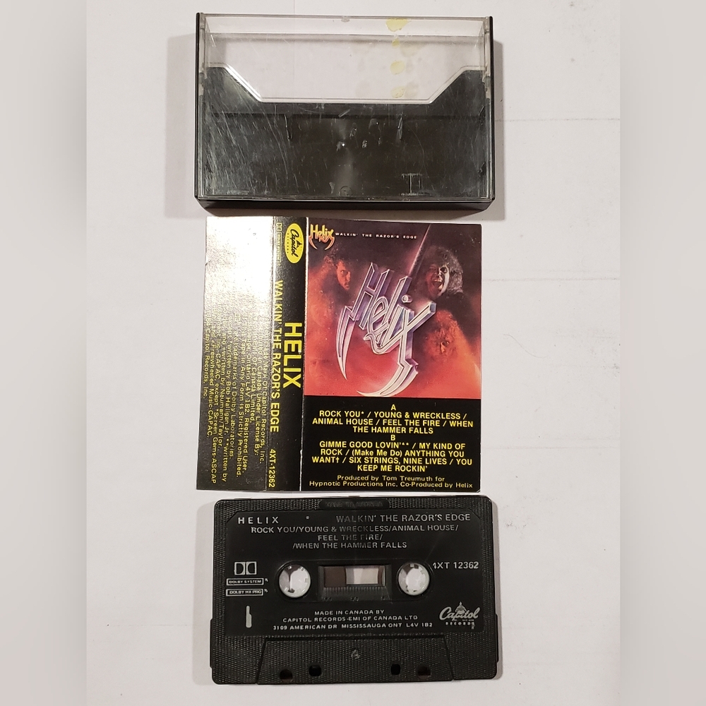 Helix Walkin' the Razor's Edge Cassette Tape Vintage 1984 Canadian Signed